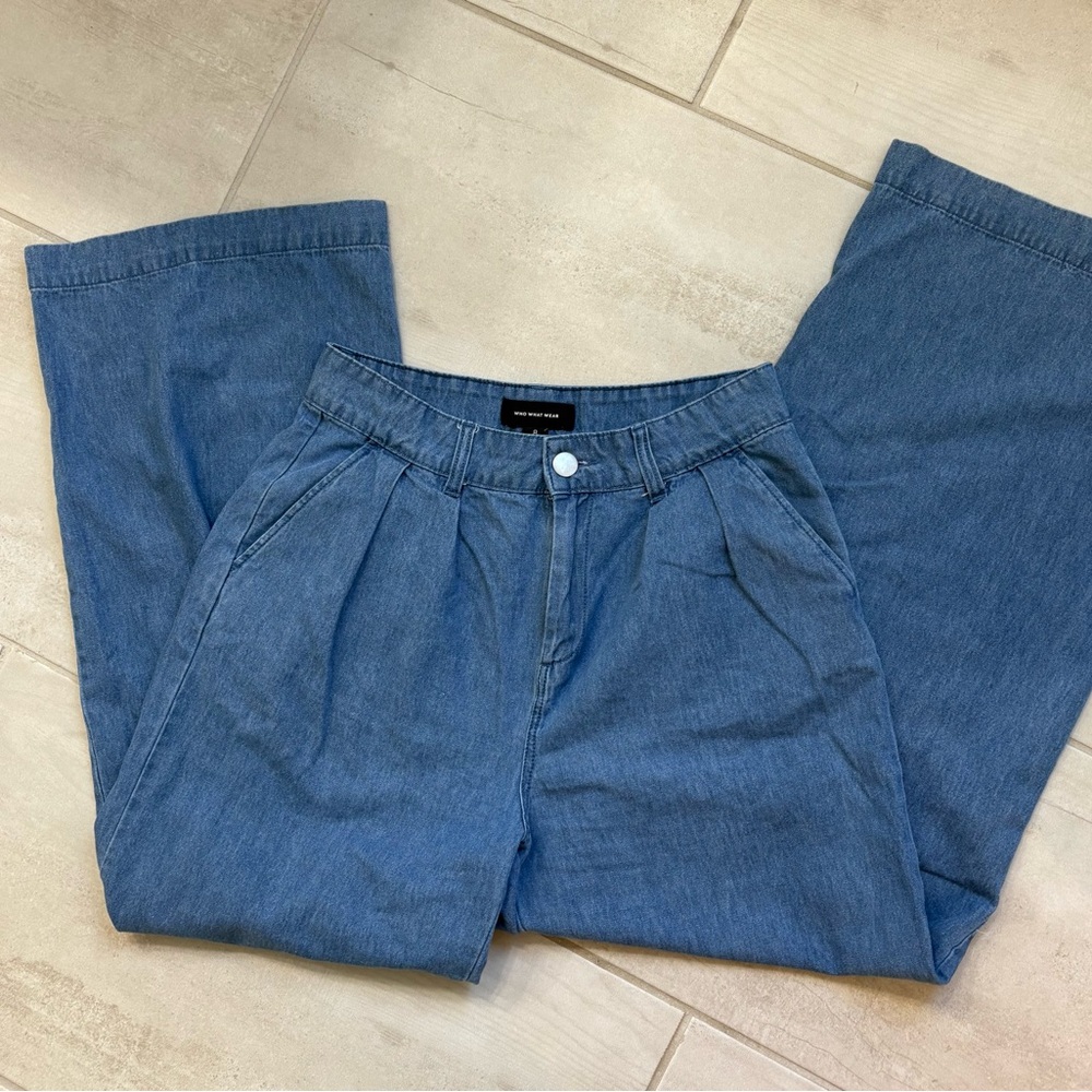 Who What Wear Blue Flare & Wide Leg Jeans